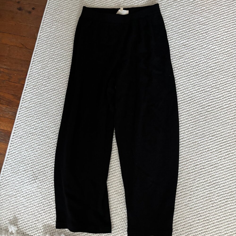 Sezane Loulou Knit Pants, Trousers, Small, Black